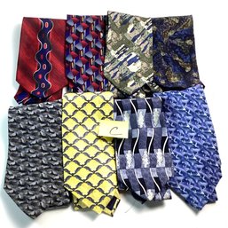 8 Vintage Silk Neckties, LOT C, Circa 1990s, Like New