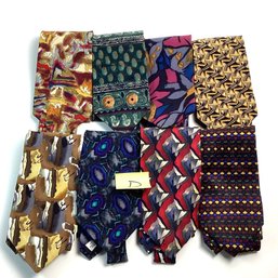 8 Vintage Silk Neckties, LOT D, All Jerry Garcia, Circa 1990s, Like New