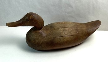 Vintage Solid Wood Carved Dick Decoy, 18 In., Unsigned