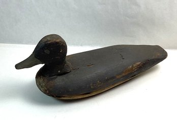 Antique Solid Wood Duck Decoy, As Found, Head Needs Glue