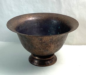 Antique Hammered Copper Bowl, Signed