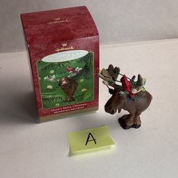 Vintage Hallmark Christmas Ornament, MIB, LOT A, Mooses Merry Christmas