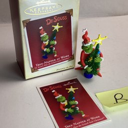 Vintage Hallmark Christmas Ornament, MIB, LOT B, The Grinch, Tree Napper