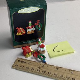 Vintage Hallmark Christmas Ornament, MIB, LOT C, The Grinch, Set Of 3 Mini