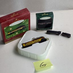 Vintage Hallmark Christmas Ornament, MIB, LOT G, Mini Metal Locomotives