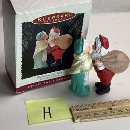 Vintage Hallmark Christmas Ornament, MIB, LOT H, Christmas Eve Kiss