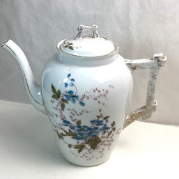 Vintage Large Teapot, Coffee Pot, G. D. & C. Limoges, Blue Flowers
