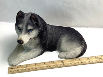 Large Vintage Sandicast Figurine, Malamute, Husky, Sandra Brue, 1987