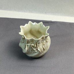 Vintage Belleek Delicate Porcelain Posey Vase, Black Mark, Irish