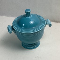 Rare Fiesta Turquoise Covered Sugar Bowl, HCL,
