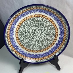 Polish Pottery Dinner Plate, LOT 1, UNIKAT, Heavy, 10.5 In.