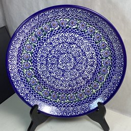 Polish Pottery Dinner Plate, LOT 2, UNIKAT, Heavy, 10.5 In.