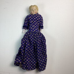 Antique Ceramic And Bisque Doll, 12 Inch