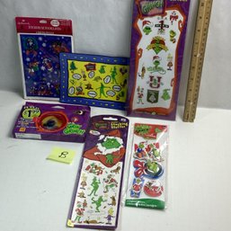 Vintage The Grinch Decorative Lot, LOT B, Stickers, Etc.