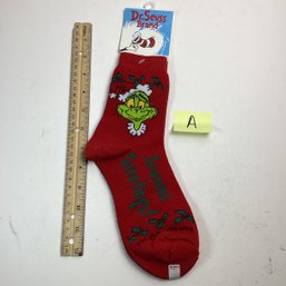 Vintage The Grinch Christmas Socks, LOT A, 1998, Brand New Old Stock
