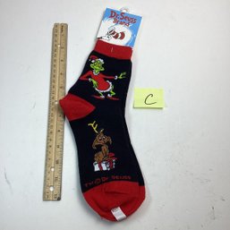 Vintage The Grinch Christmas Socks, LOT C, 1998, Brand New Old Stock