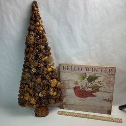 Christmas/winter Decorations Lot, Large Handmade Natural Xmas Tree, NO SHIPPING