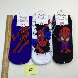 Brand New Childrens Socks, LOT F, Spiderman, (3), Appr. Size 13-3
