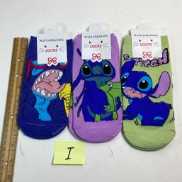 Brand New Childrens Socks, LOT I, Lilo & Stitch, (3), Appr. Size 13-3