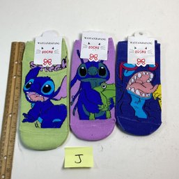 Brand New Childrens Socks, LOT J, Lilo & Stitch, (3), Appr. Size 13-3