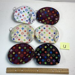Brand New Small Zipper Bags, Makeup, School, Etc., (6), LOT U