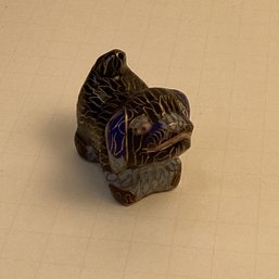 Small Cloisonne Enameled Dog Figurine