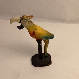 Vintage MCM Parrot Bottle Opener, Barware, Painted Cast Iton