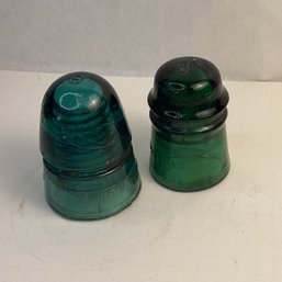 2 Antique Glass Electrical Insulators