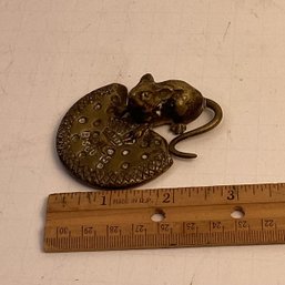 Antique Solid Brass Biscuit Advertising Figurine, Mouse