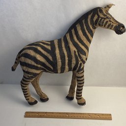 Vintage Zebra, Burlap Covered Wood, Large