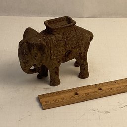 Antique Elephant Cast Iron Coin Bank