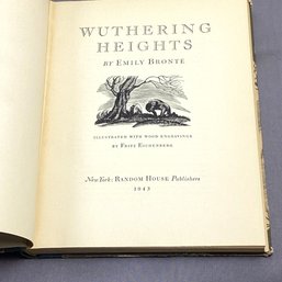 1943 Edition Of Wuthering Heights, Bronte, Illustrated, Random House