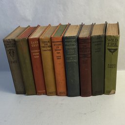 9 Zane Grey HC Books, All 1st Ed., 1030s, Lone Ranger, Wildfire, Etc.