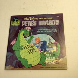 1970s Walt Disneys Petes Dragon 45 Record And Book