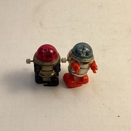 2 Wind Up Miniature Walking Robots (working), 1977 TOMY