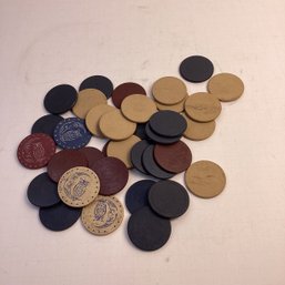 30 Antique Slate Poker Chips