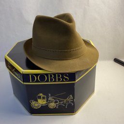 Vintage High End Mens Hat, Dobbs, Lightly Used In Orig. Box, Size 6 7/8