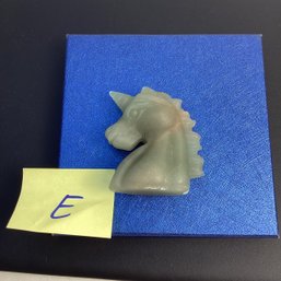 Genuine Green Jade Carved Unicorn, LOT E