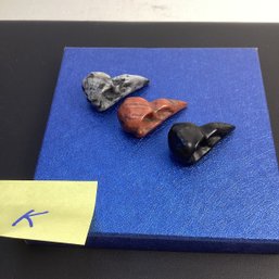 Genuine Crystals Assortment Raven Skulls, LOT K, Larvakite, Red Jasper, Obsidian