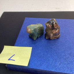 Genuine Crystals Carved Assortment, Rabbit, Dog, LOT L, Jasper, Onyx