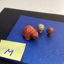 Genuine Crystals Assortment, LOT M, Red Jasper Turtle, Mini Mushrooms