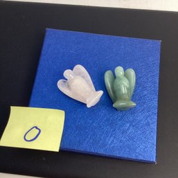 Genuine Carved Crystal Assortment, LOT O, Green Aventurine, Rose Quartz