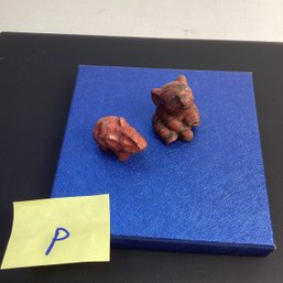 Genuine Carved Crystal Assortment, LOT P, Elephants, Mahogany Jasper, Red Jasper