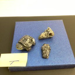 Genuine Carved Crystal Assortment, LOT T, Larvakite Lot, Turtle, Skull, Coffin