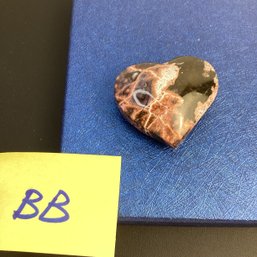 Genuine Crystal Heart, LOT BB, Picture Jasper