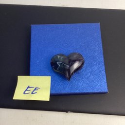 Genuine Carved Crystal Heart, LOT EE, Fluorite, UV Reactive (turns Blue)