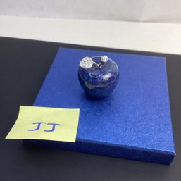 Genuine Carved Crystal, LOT JJ, Lapis Apple