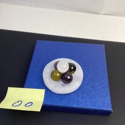 Genuine Carved Crystal Assortment, LOT OO, Quartz Bowl W/ Mini Spheres