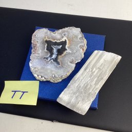 Genuine Crystal Assortment, LOT TT, Crazy Lace Agate Slab, Calcite