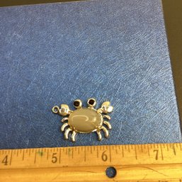 Genuine Crystal Pendant, LOT 1, Agate Crab, With Waxed Cord